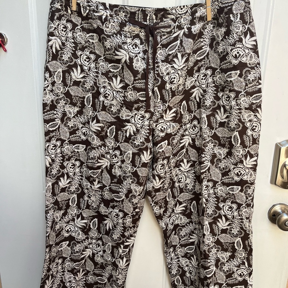 Garnet Hill Wide Leg Cropped Linen Pant 16